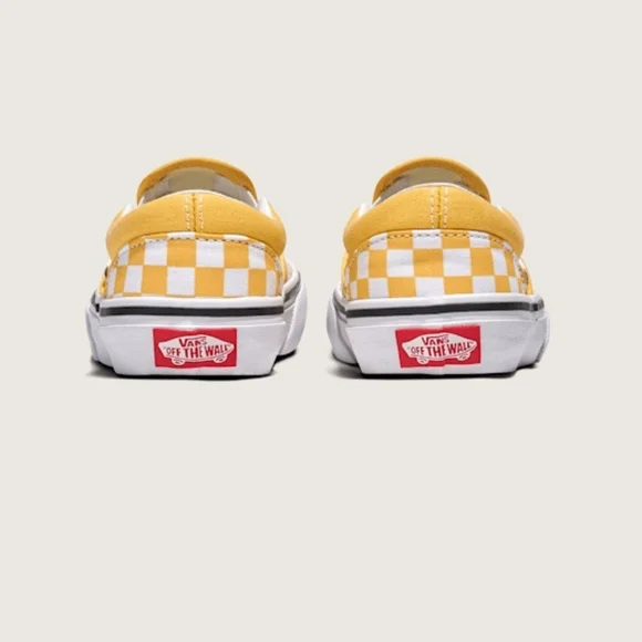Vans Yellow Checkerboard Slip-On Sneakers - Picture 4 of 5